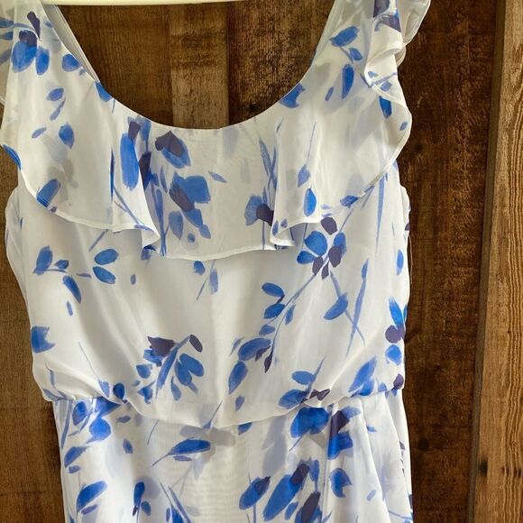 NINE WEST Floral Ruffle Faux Wrap Maxi Dress - Picture 4 of 12